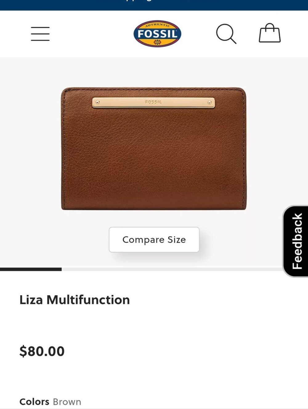Fossil Liza Multifunction Leather Wallet in Brown Like New $80